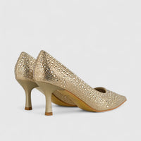 Bulbul Ladies Evening Court Shoe HAR033 Light Gold