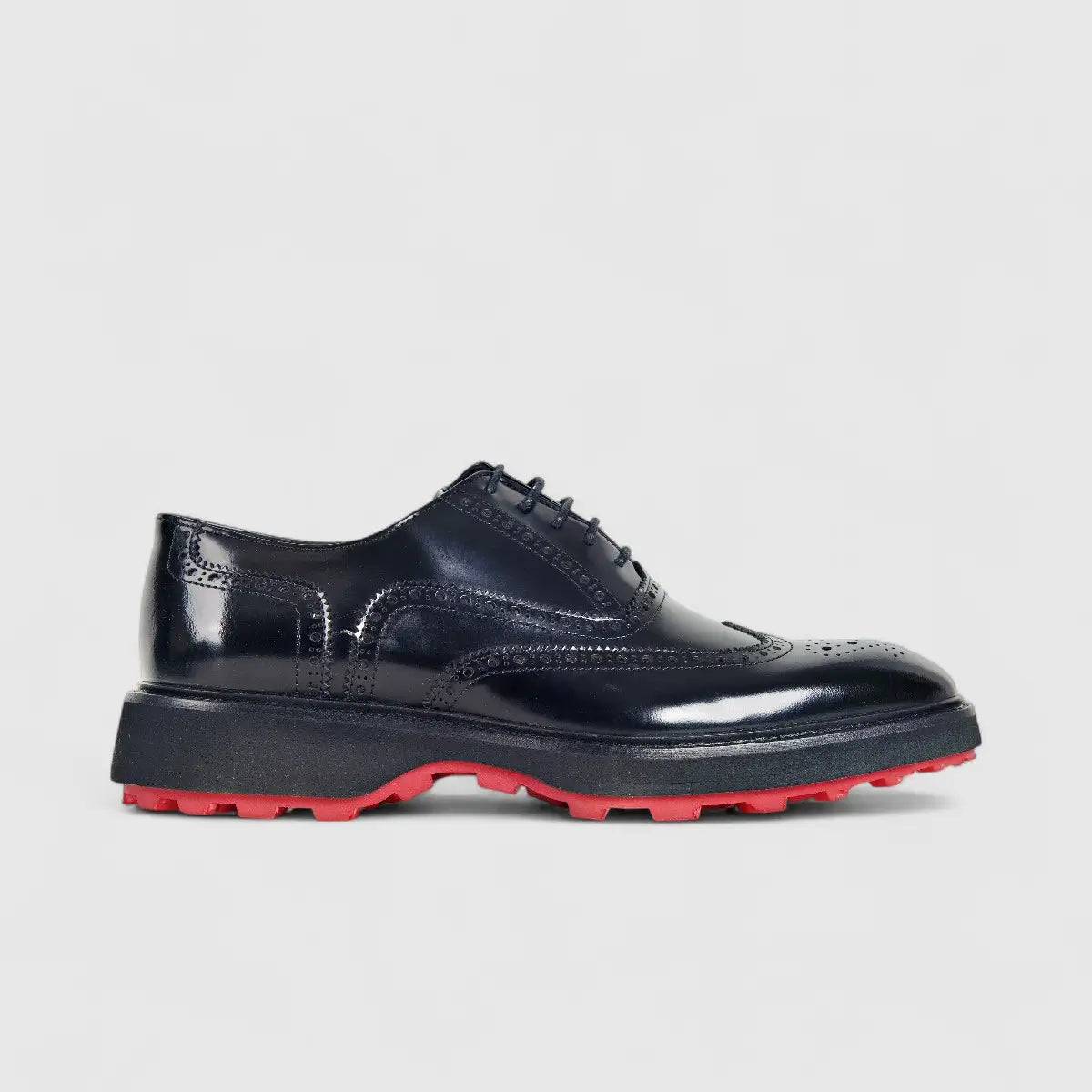 Formales Men's Leather Chunky Sole Lace Up Brouge 6849 Black FC115