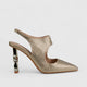 Bulbul Evening Court Shoe Gold LI001 Heels | familyshoecentre