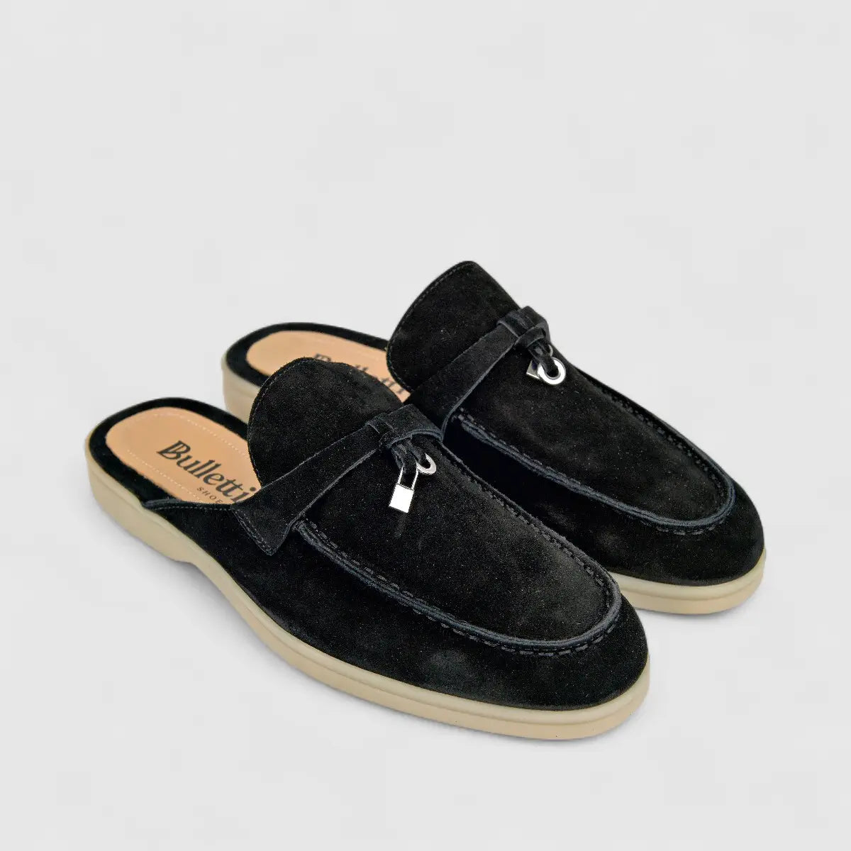 Bulletti Ladies Suede Charm Mule W2406083 Black BL1 LADIES FLATS | familyshoecentre