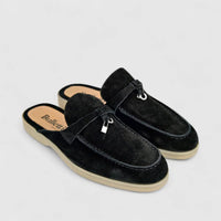 Bulletti Ladies Suede Charm Mule W2406083 Black BL1 LADIES FLATS | familyshoecentre