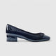 Hotter Vogue Dress Low Heel Court Black Patent Heels | familyshoecentre