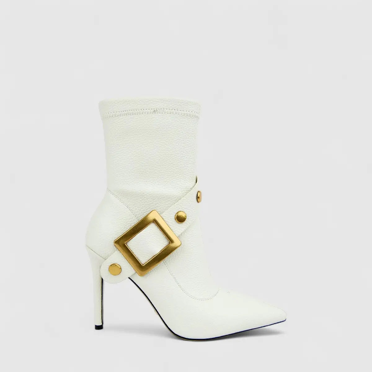 Bulbul Ladies Stiletto Heel Ankle Boot Off White CAR26-6