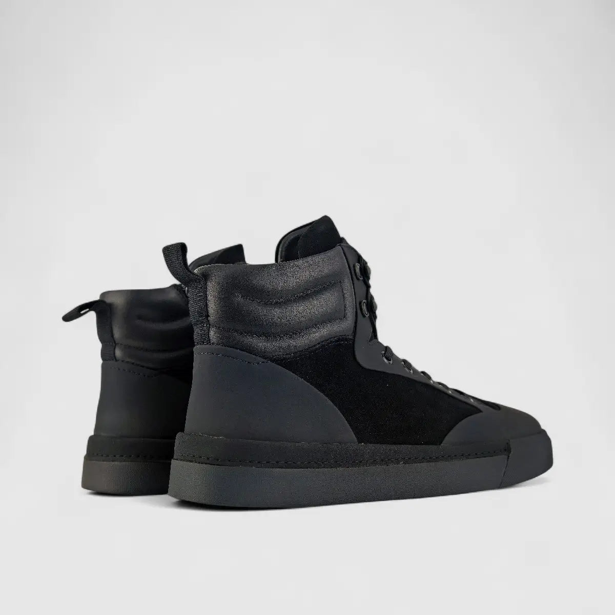 Babucci Men's Leather Hi Top Sneaker B282199H-2A BAB031 Black