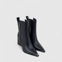 Bulbul Ladies Block Heel Ankle Boot Black CAR26-3