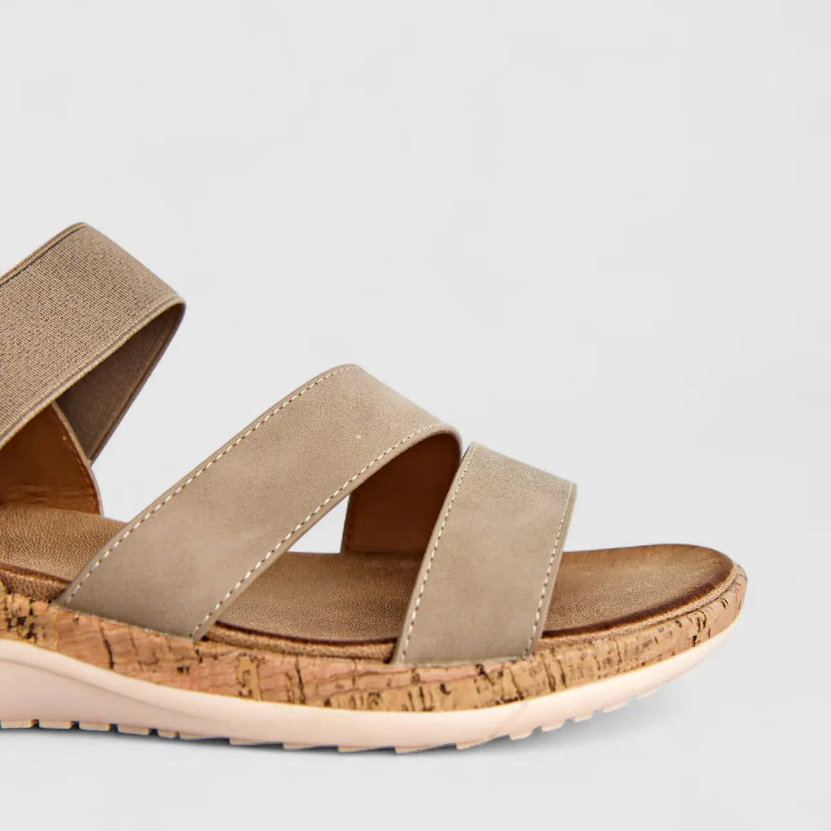 Bulbul Ladies Comfort Sandal Beige HAR072