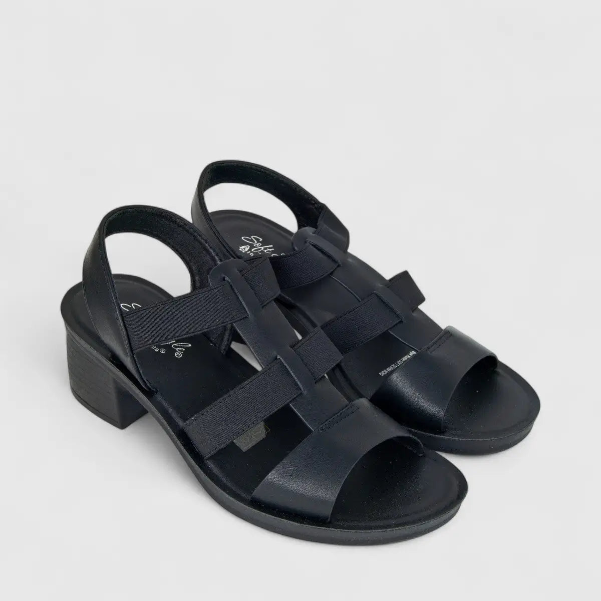 Hush Puppies Soft Style Ladies Block Heel Sandal Devana Mono SSL01559 Black SS367