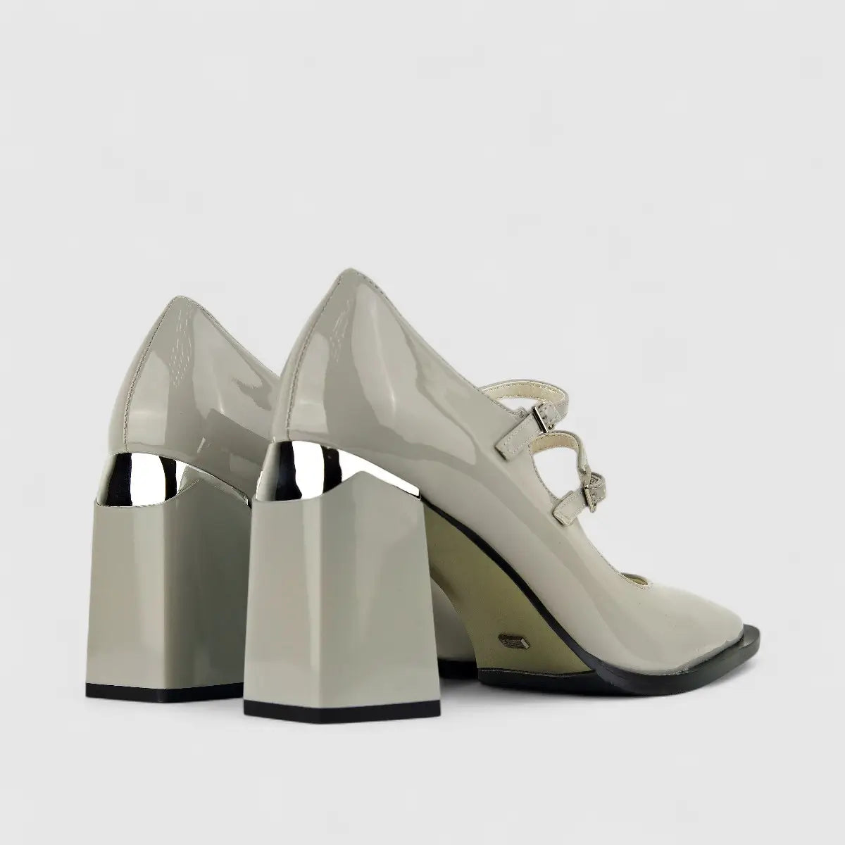 Bulbul Ladies Block Heel Shoe CAR-012 Grey