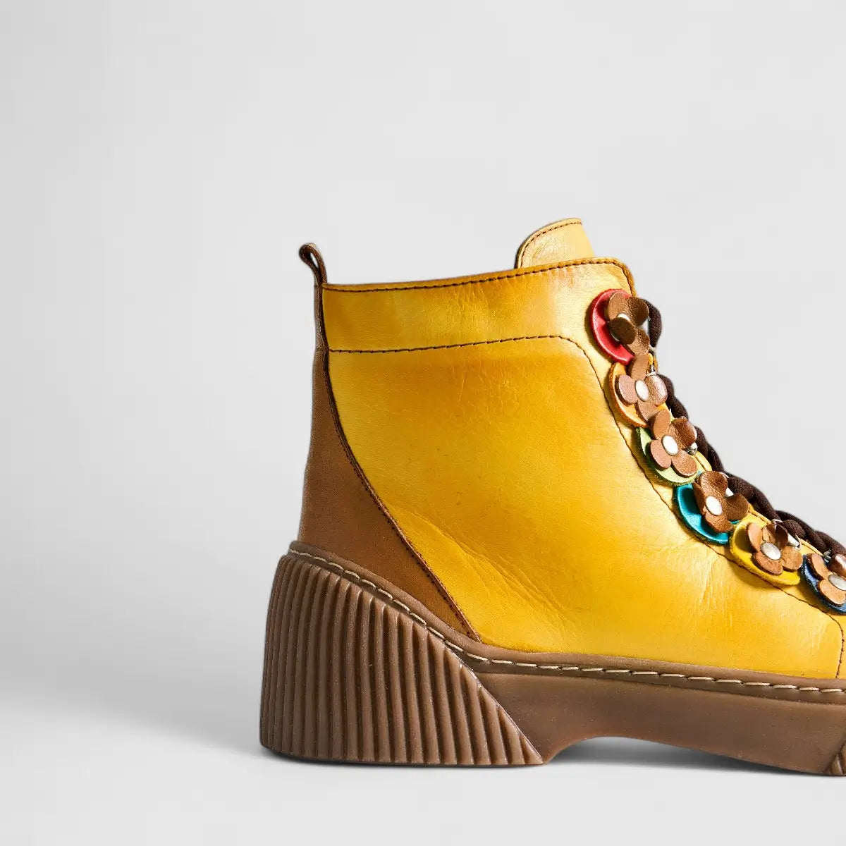 Karyoka Comfort Leather Boots 3120 Yellow Boots | familyshoecentre