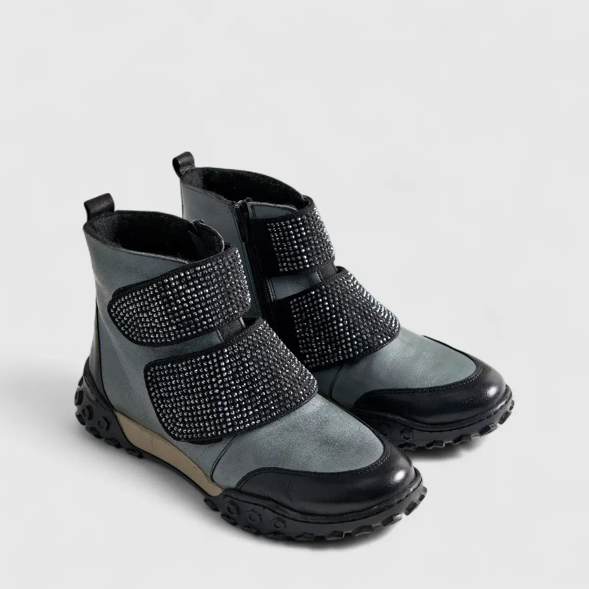Karyoka Comfort Leather Boots 3556 Grey Boots | familyshoecentre