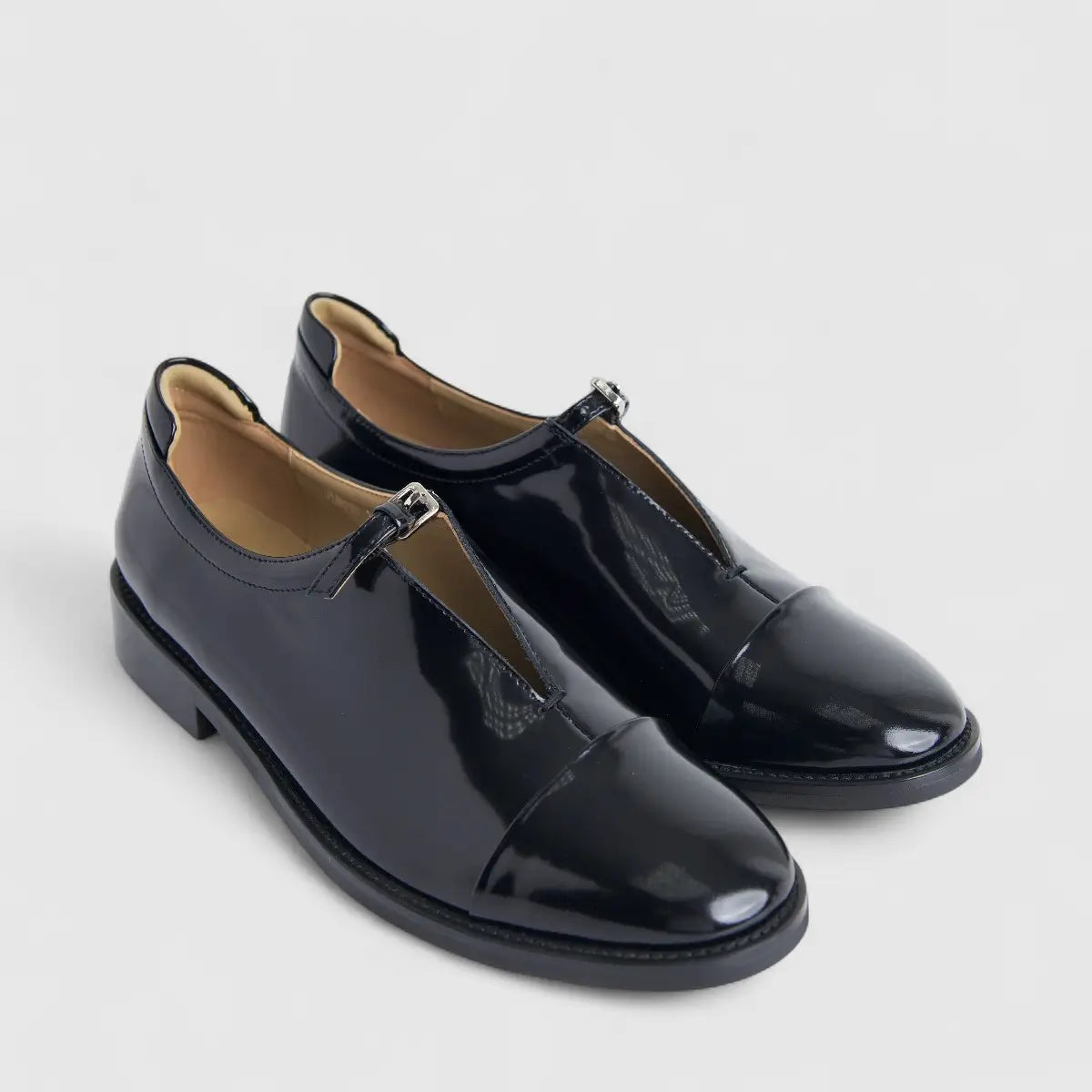 Morbido Ladies Leather Shoe Black PON016