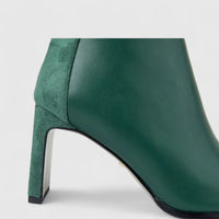 Bulbul Ladies Block Heel Ankle Boot Green CAR26-12