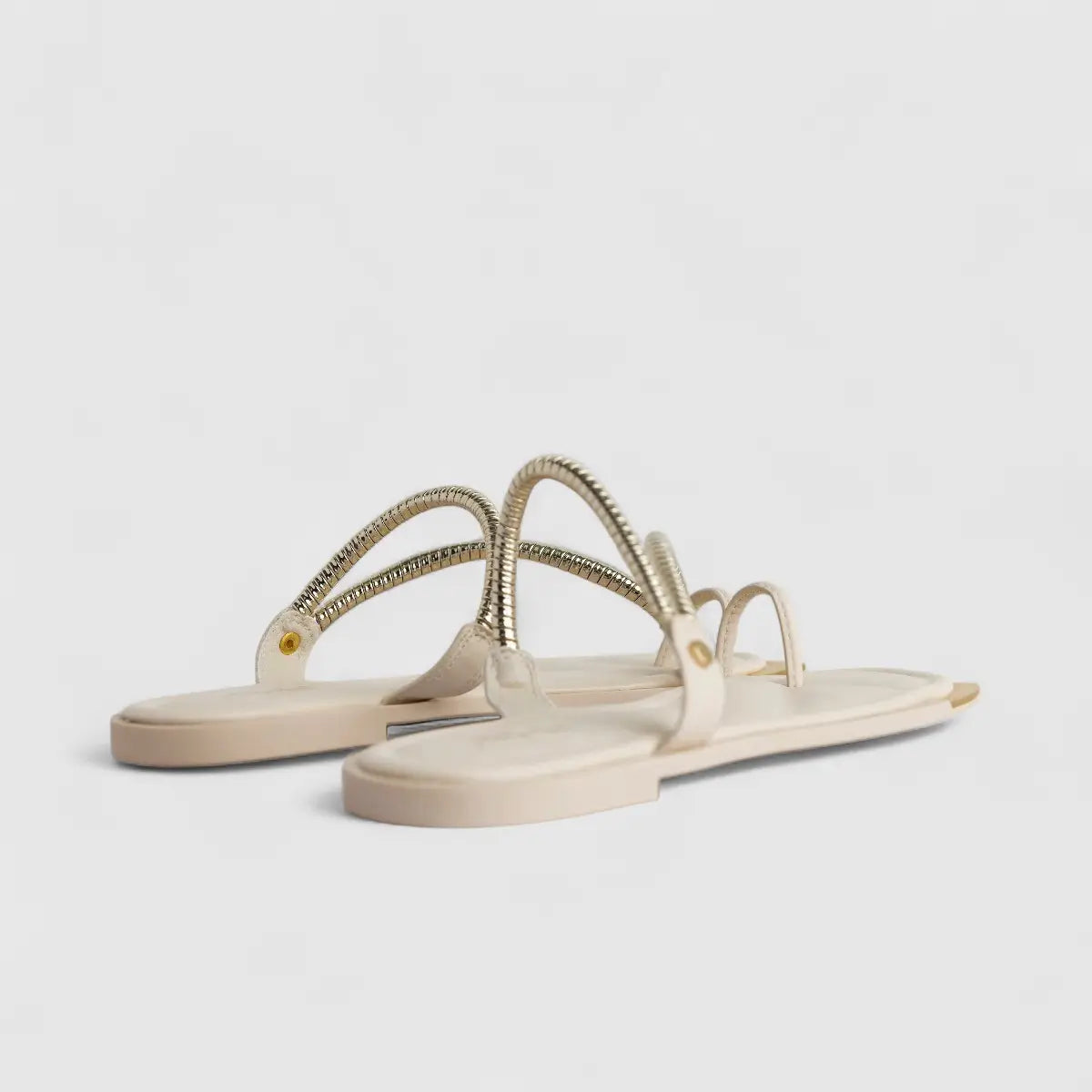 Bulbul Ladies Casual Flat Sandal Cream HAR077