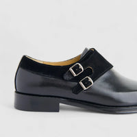 Formales Men's Leather Slip On With Double Buckle  AE5288-859 Black EL138