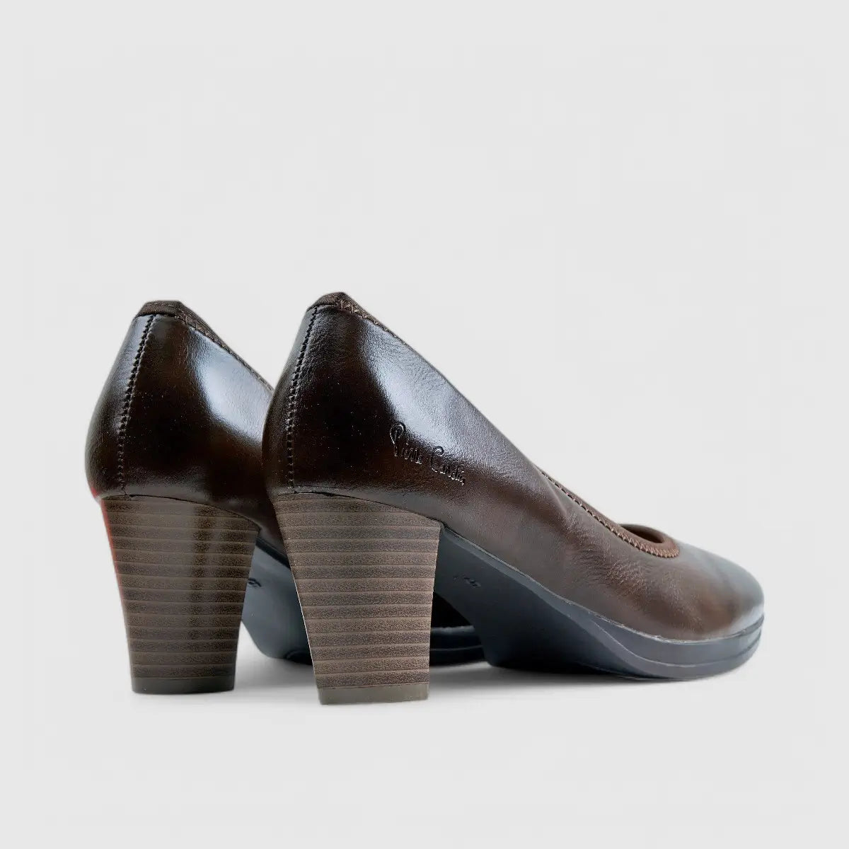 PC Dress Heel Court Shoe Brown 10647 Heels | familyshoecentre