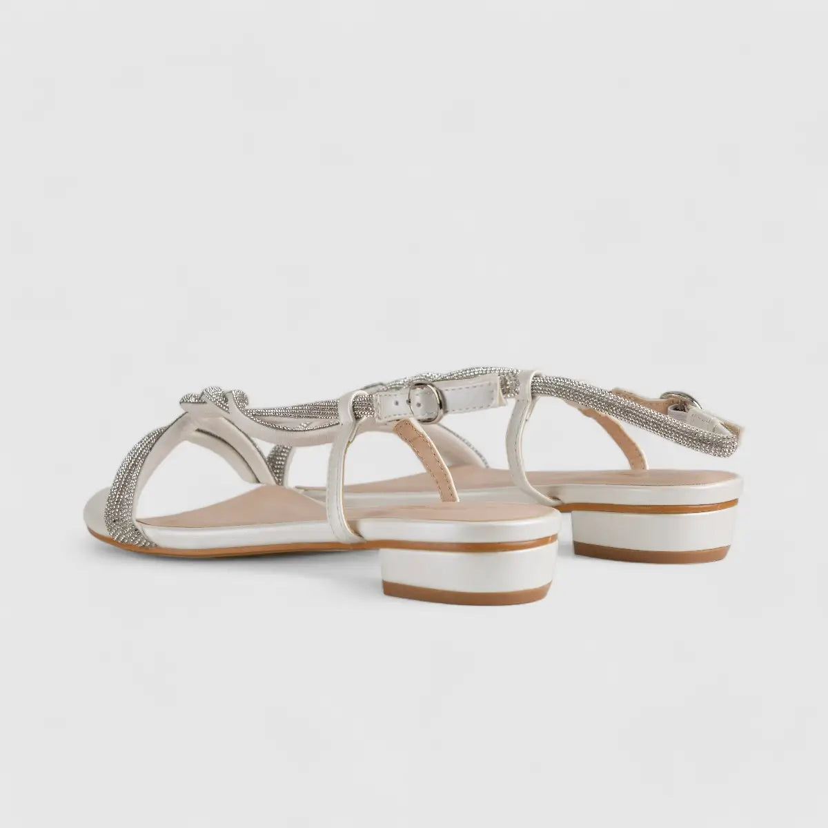 Bulbul Flat Bling  Sandal White HAR013