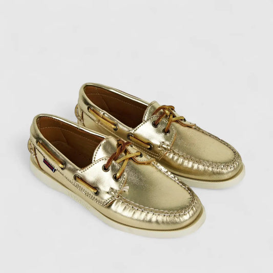 Sebago Ladies Docksides Portland Met 989 Gold SD2