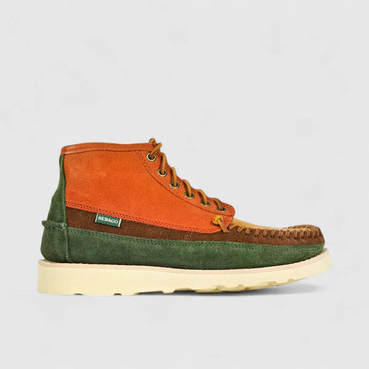Sebago Men's Boot Campsides Cayuga Mid A8D Green/Dk Brown SG30