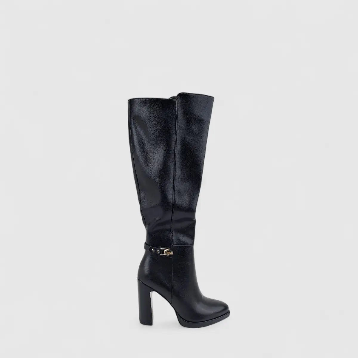 Bulbul Ladies Long Block Heel Boot Black CAR26-15