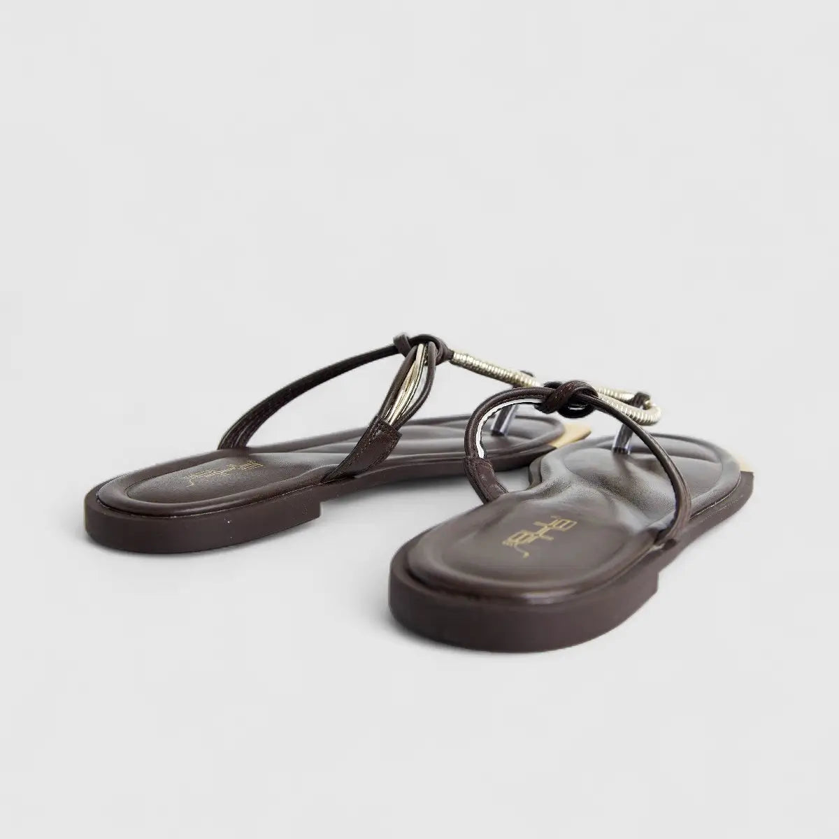 Bulbul Ladies Casual Flat Sandal Brown HAR078