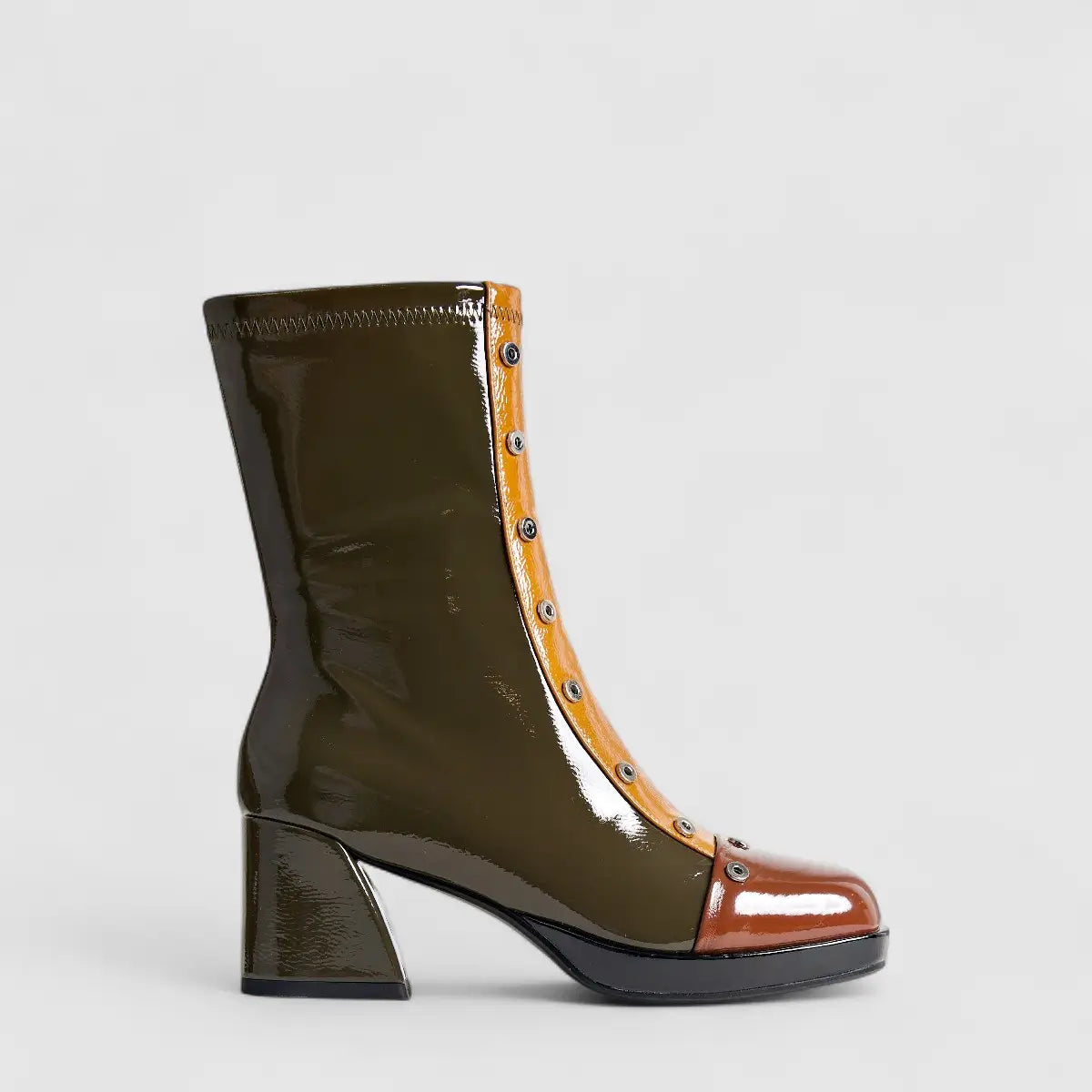 Bulbul Block Heel Boot Beige/Tan