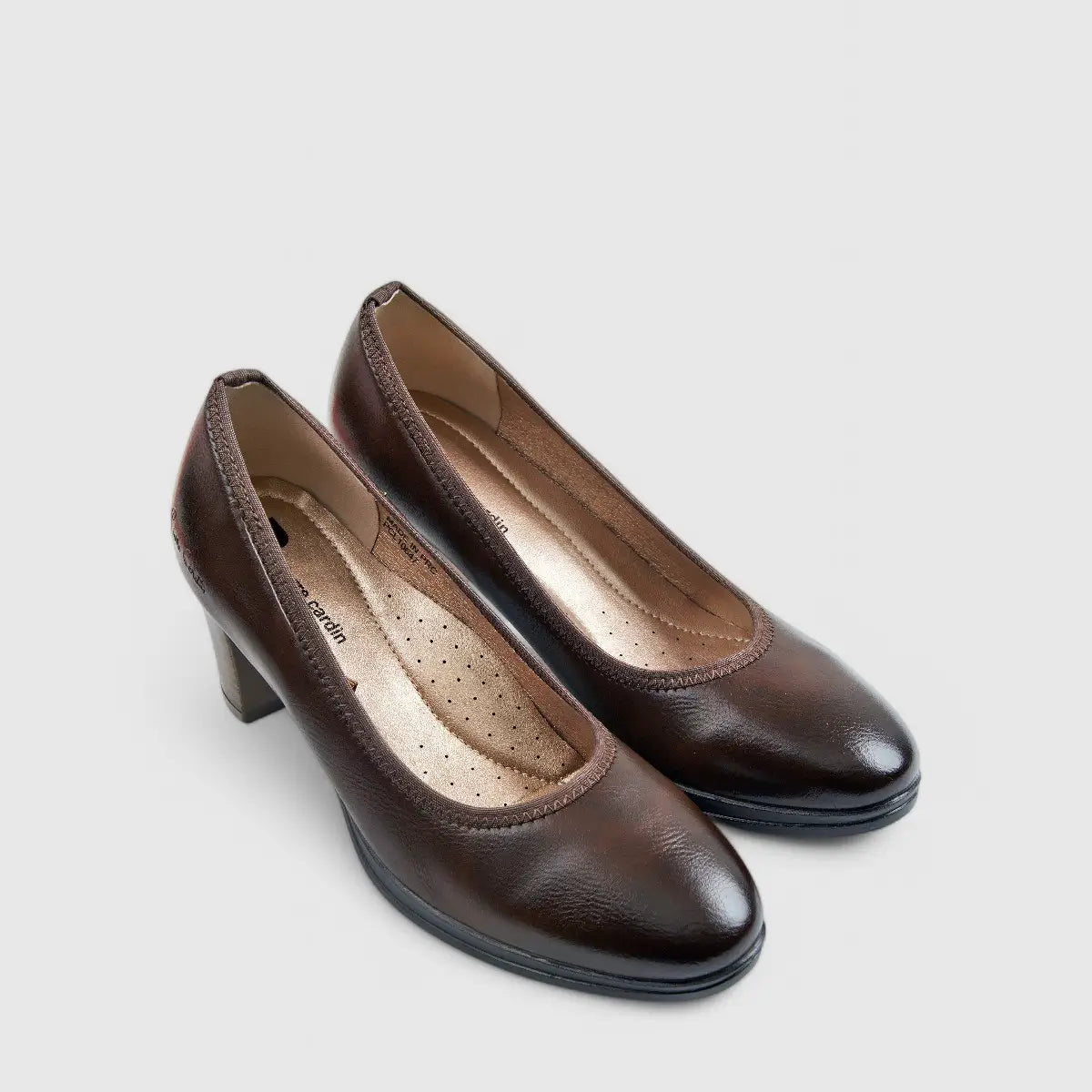 PC Dress Heel Court Shoe Brown 10647 Heels | familyshoecentre