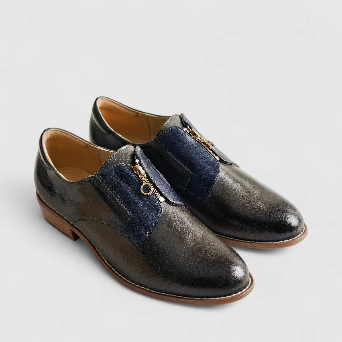 Bulbul Leather Lace Up Black/Blue HA2514 Oxfords | familyshoecentre
