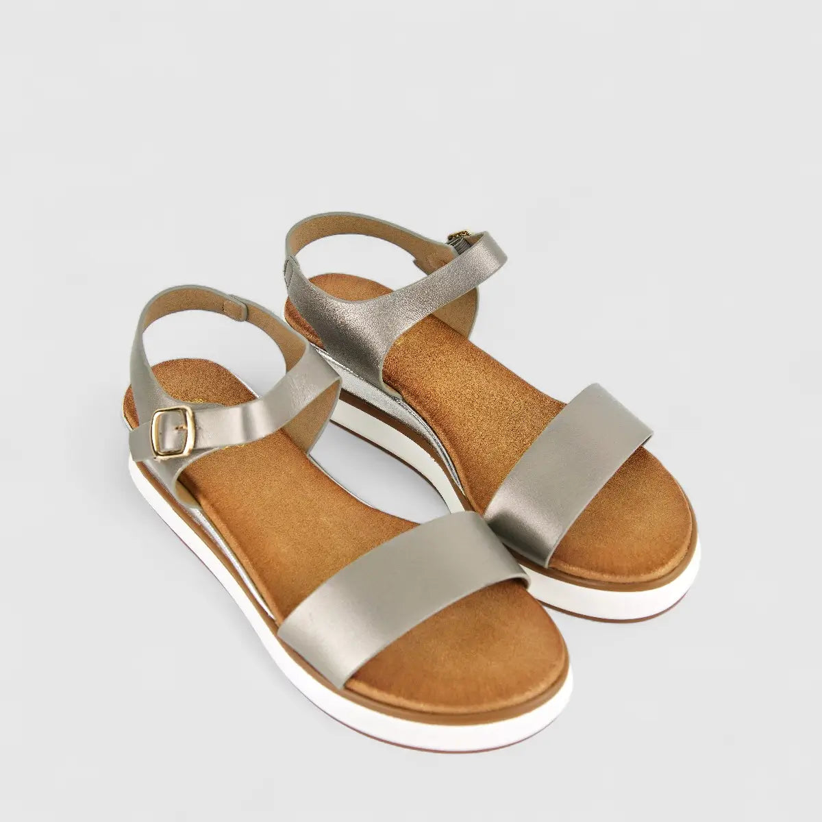 Bulbul Ladies Comfort Sandal HAR051 Pewter