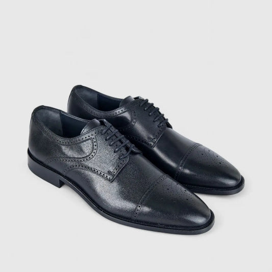 Florsheim Imperial Men's Derby Lace Up Punched Toe Cap Biga 123-19/001 Black EL26