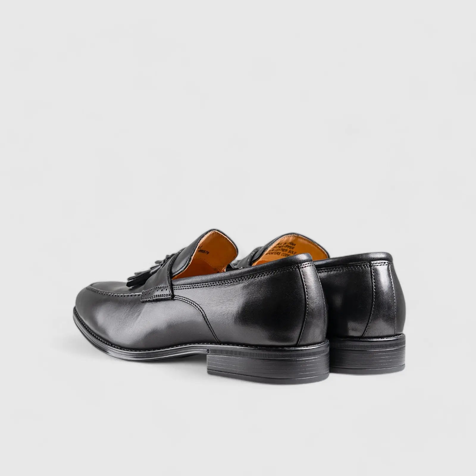 Amelio Tassel Slip On Black Loafers | familyshoecentre