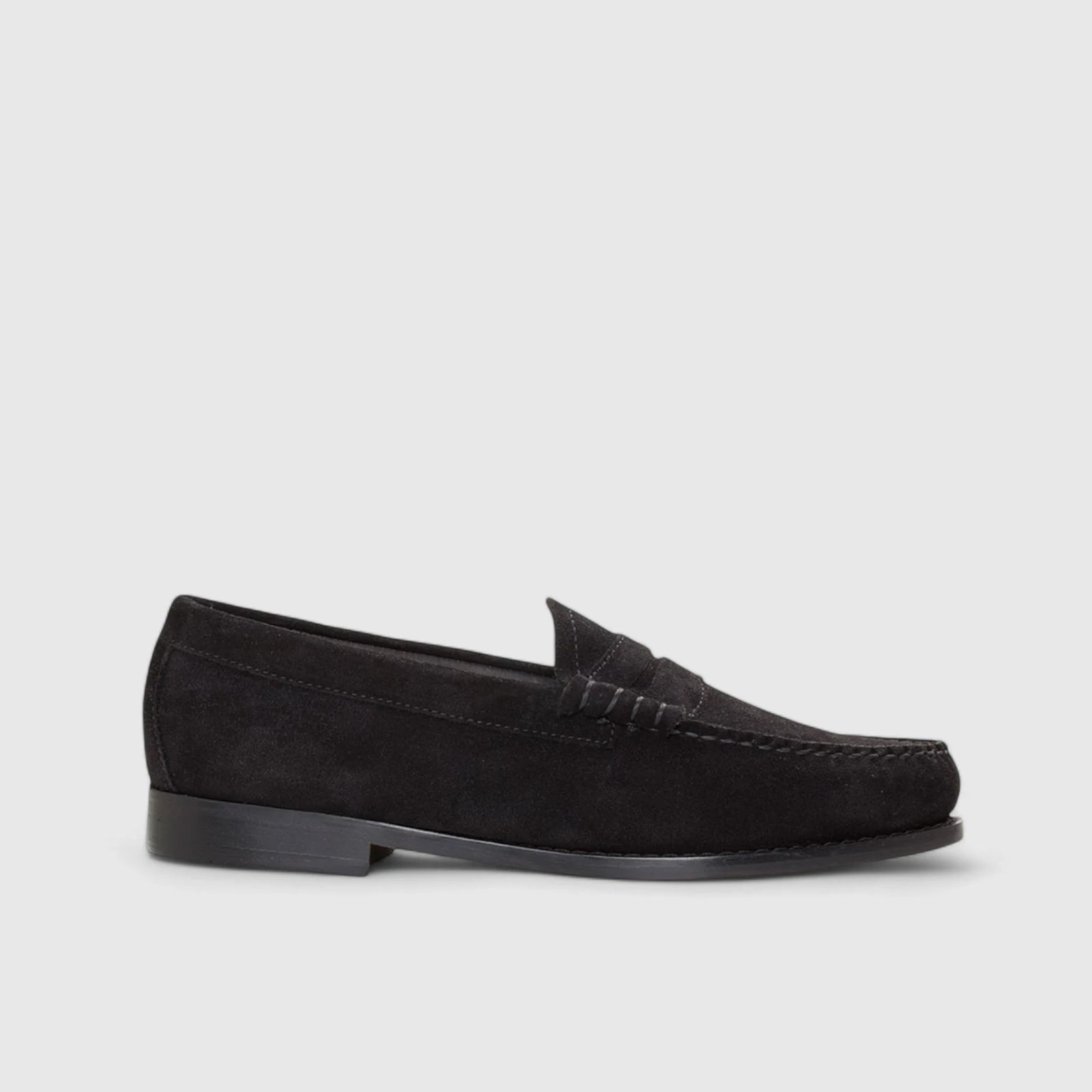 Bass Larson 91013 Black Suede Loafers | familyshoecentre