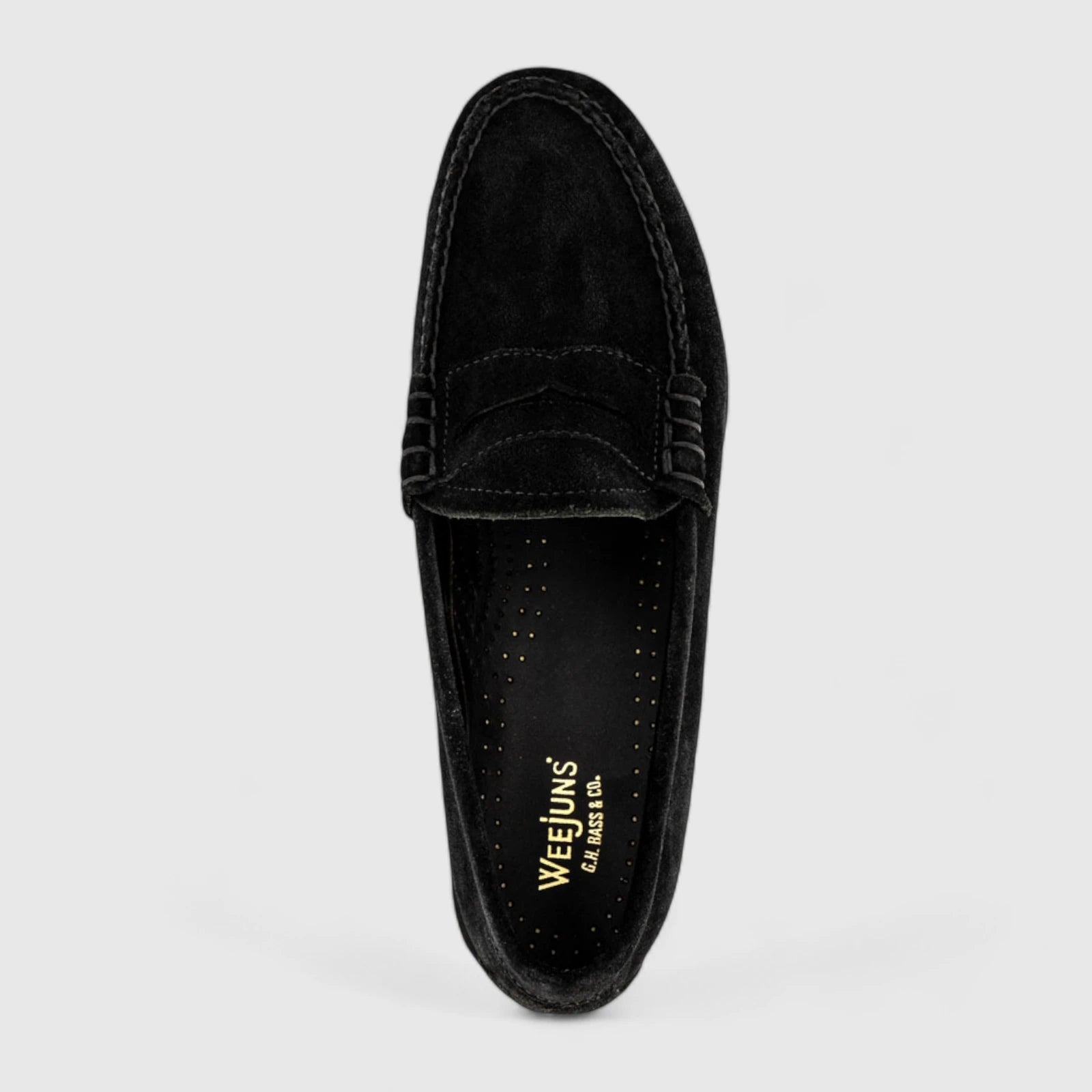 Bass Larson 91013 Black Suede Loafers | familyshoecentre