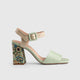 Block Heel Court Sandal Green 10156 Heels | familyshoecentre