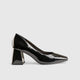 Block Heel Court Shoe Black Patent 11032 Heels | familyshoecentre