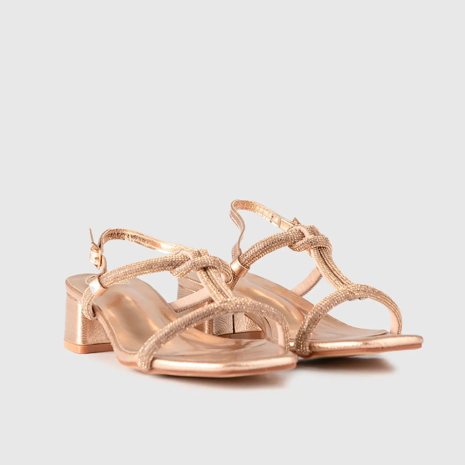 Block Heel Evening Sandal Gold 01613 Heels | familyshoecentre