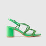 Block Heel Evening Sandal Green 01608 Heels | familyshoecentre