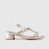 Block Heel Evening Sandal Silver 01613 Heels | familyshoecentre