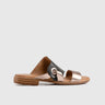 Leather Flat Comfort Sandals Black/Bronze 8623 Sandals | familyshoecentre