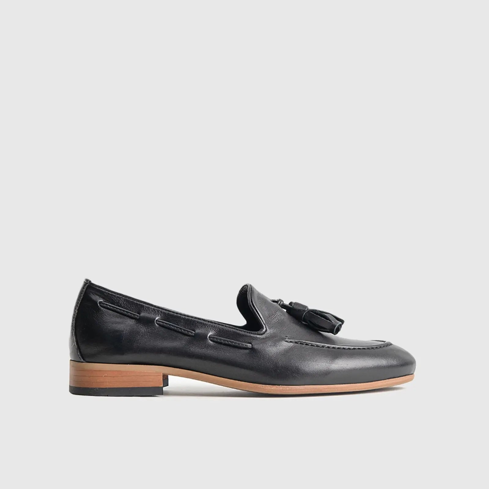 Bulletti Casual Slip On Loafers - 002 Black Loafers | familyshoecentre