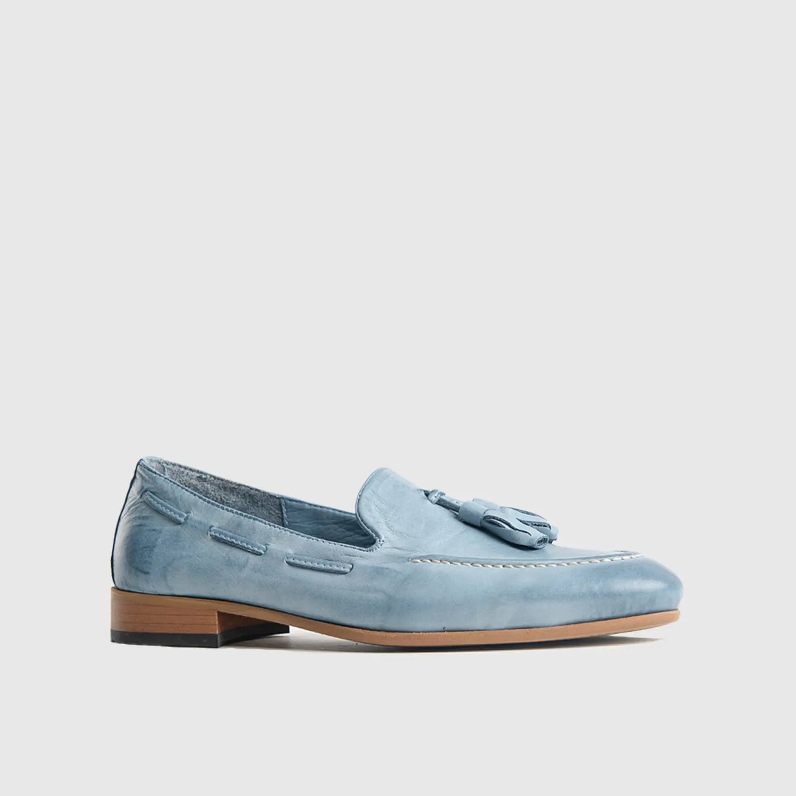 Bulletti Casual Slip On Loafers - 002 Blue Loafers | familyshoecentre