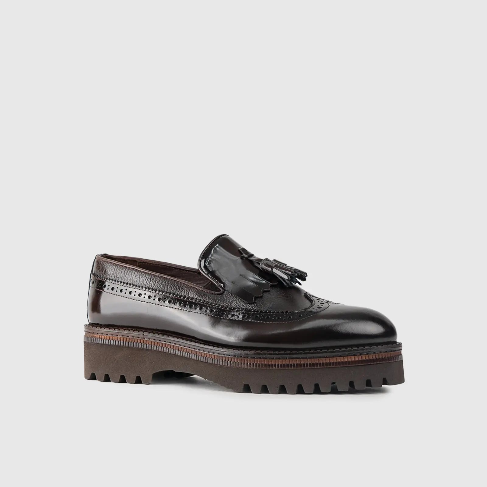 Chunky Sole Dress Loafers 66730 Brown – familyshoecentre
