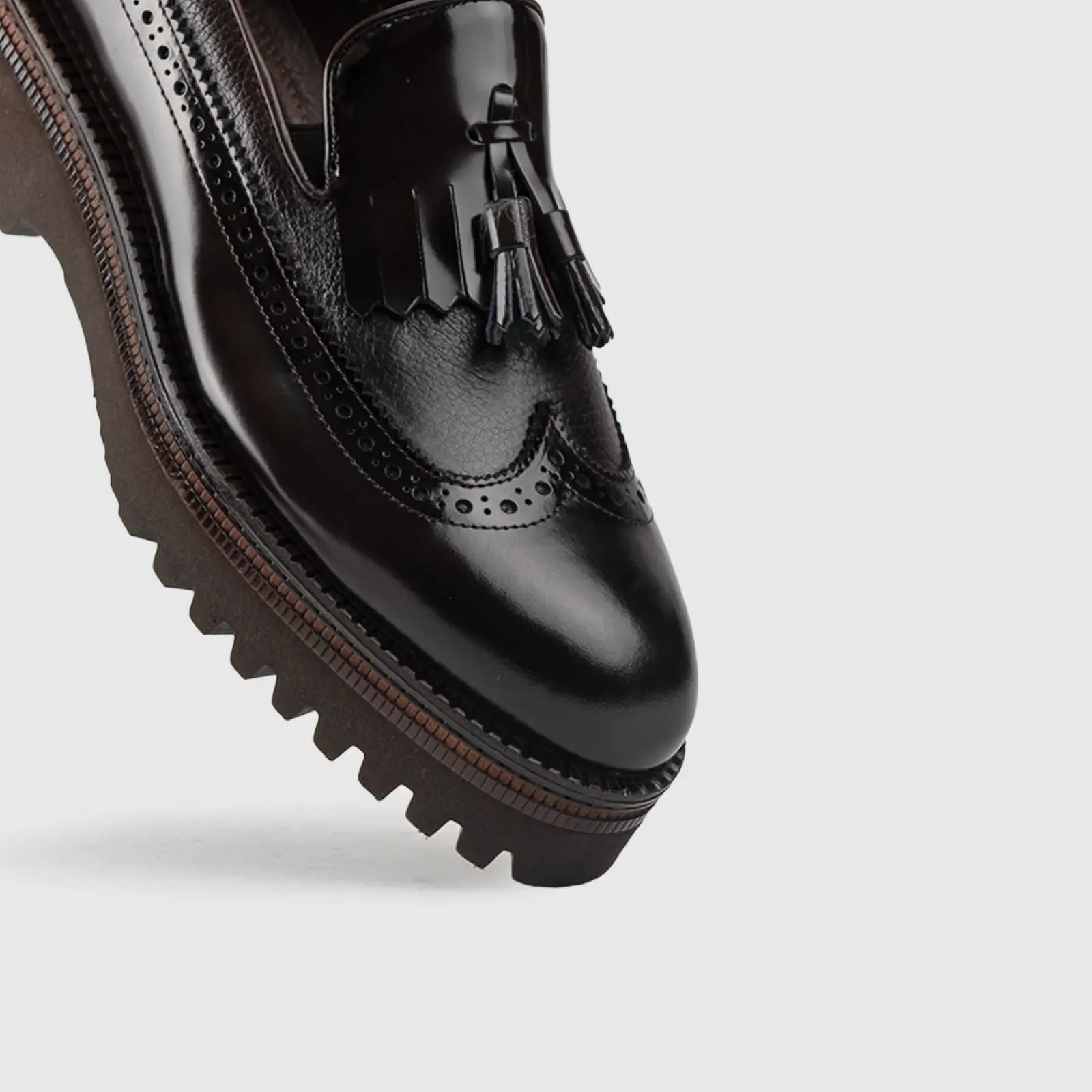 Chunky Sole Dress Loafers 66730 Brown – familyshoecentre