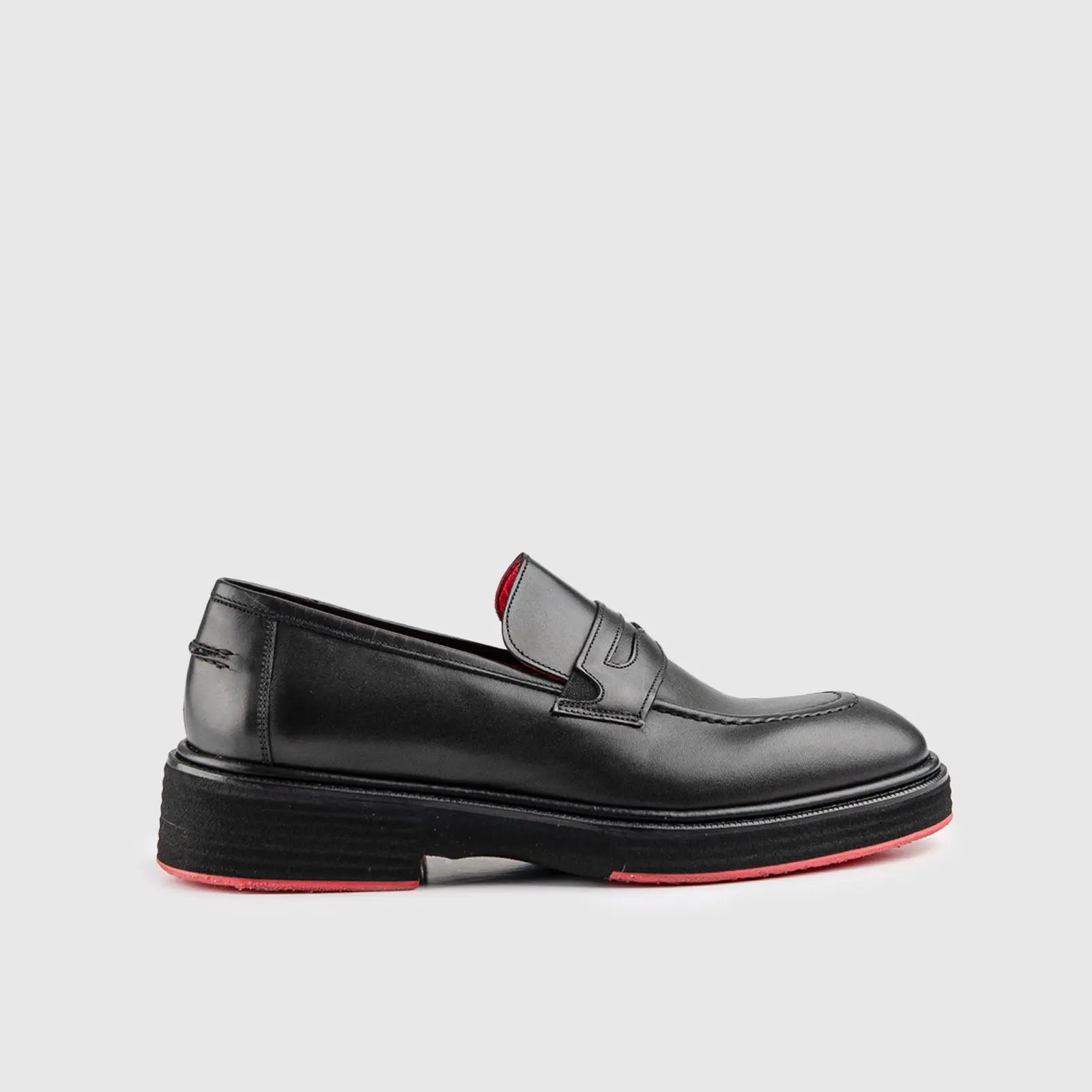 Chunky Sole Dress Loafers Black 0236 Loafers | familyshoecentre