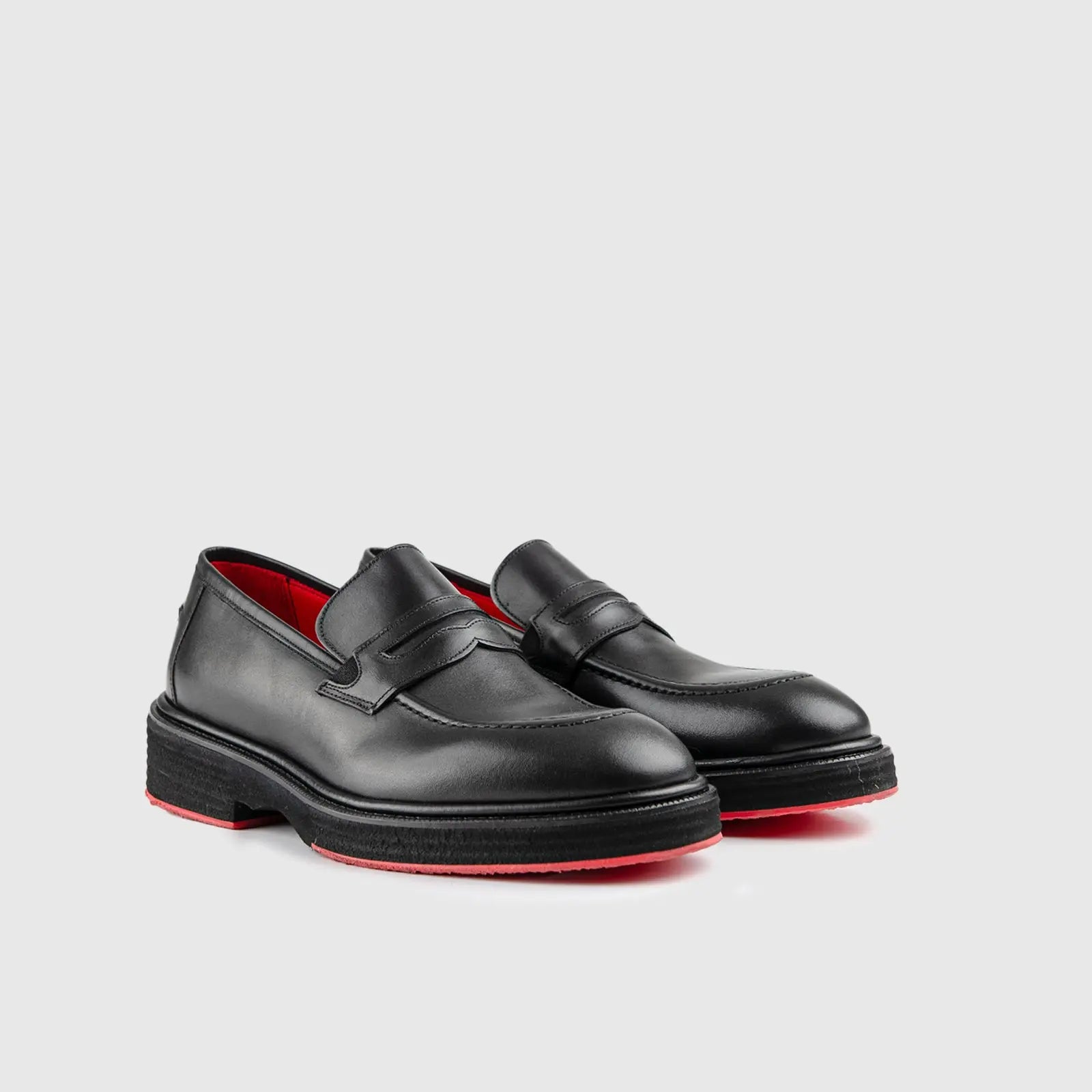 Chunky Sole Dress Loafers Black 0236 Loafers | familyshoecentre