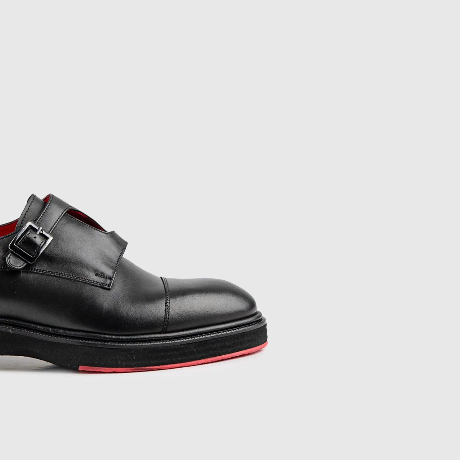 Chunky Sole Dress Monk Strap Loafers Black 0156 Oxfords | familyshoecentre