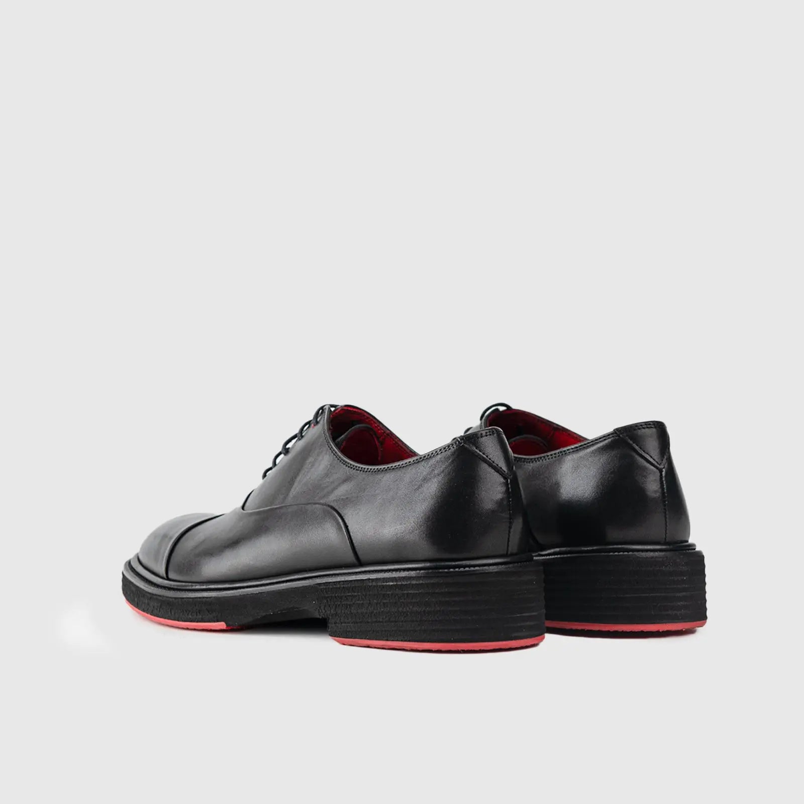 Chunky Sole Dress Oxfords 0238 Black Matt Loafers | familyshoecentre