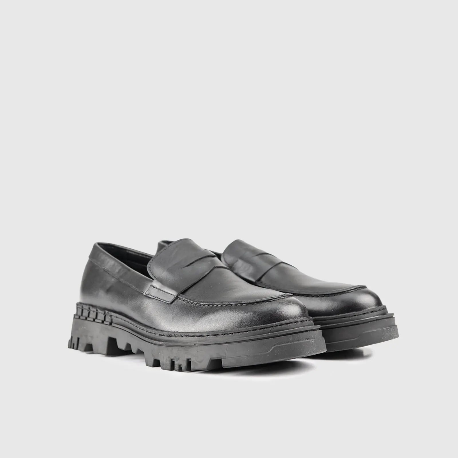 Chunky Sole Loafers Black 1804 Loafers | familyshoecentre