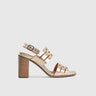 Comfort Block Heel Sandal Gold 7100 Heels | familyshoecentre