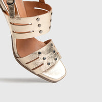 Comfort Block Heel Sandal Gold 7100 Heels | familyshoecentre