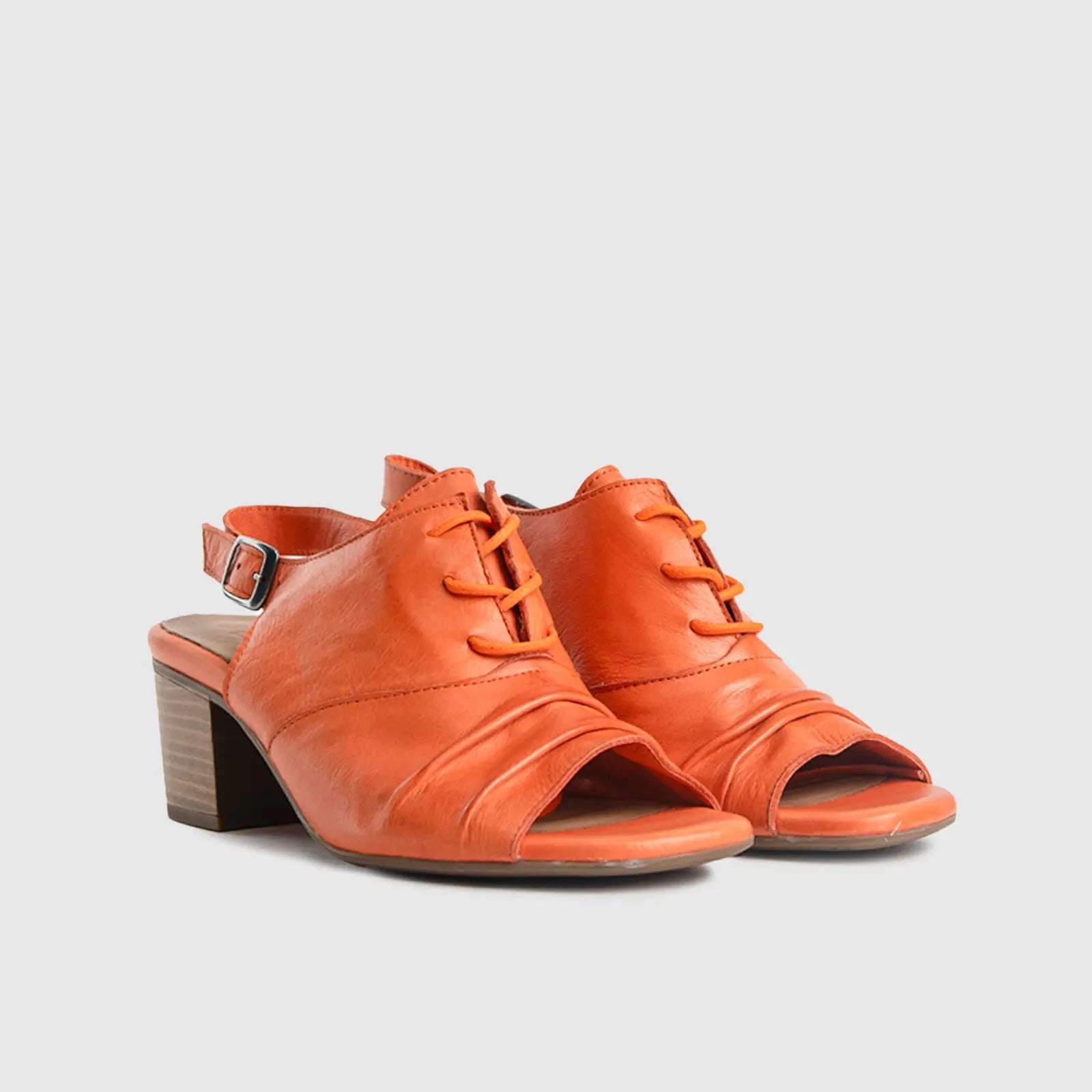 Comfort Block Heel Sandal Orange 8434 Heels | familyshoecentre